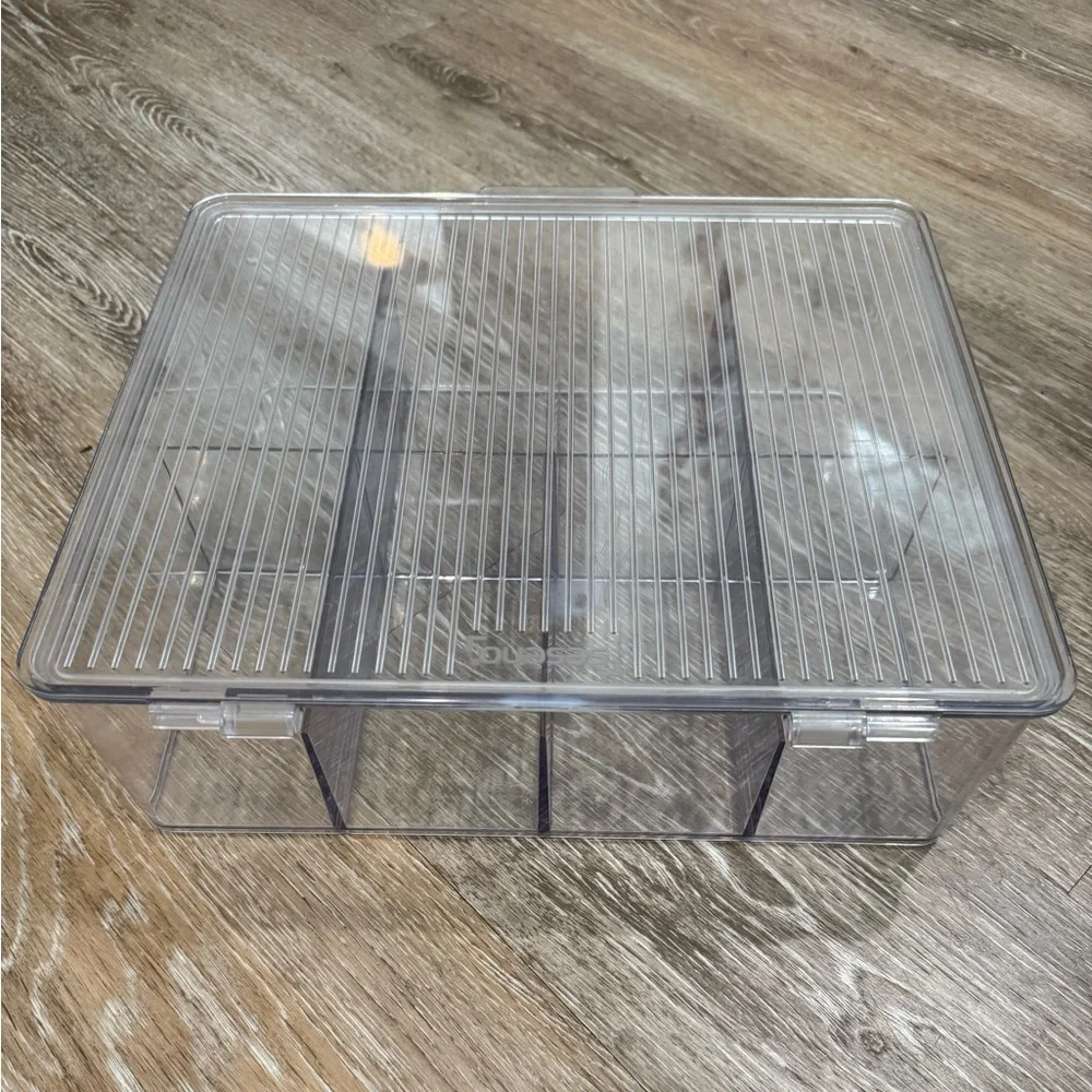 Clear Acrylic Extra Large Tea Bag Organizer Storage Box.